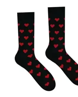 Unisex ponožky Malé srdiečka čierne HestySocks (veľkosť: 43-46)