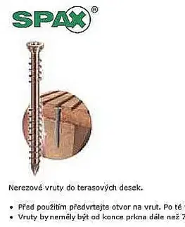Terasové skrutky SPAX 5 x 50 mm Hnedé nerezové skrutky 5 × 50 mm BIT T 25 | 200 ks