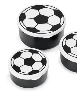 Desiatové dózy na chlieb s futbalovým motívom, 3 ks