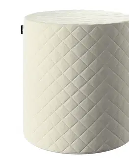 Dekoria Taburetka valec - prešívaná do kosoštvorcov, OffWhite, ø 40, výška 40 cm, Velvet, 704-10