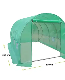 NABBI Greenhouse záhradný fóliovník 450x300x200 cm zelená