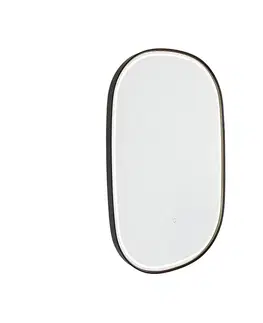 Kúpeľňové zrkadlo čierne vrátane LED 3-stupňové stmievateľné s dotykovým oválom - Miral