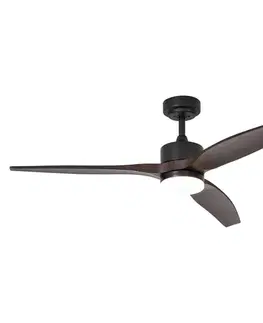 Stropný ventilátor čierny s drevenou potlačou 132 cm vrátane LED stmievateľný s diaľkovým ovládaním - Joly