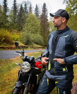 W-TEC Modock bunda čierno-modro-fluo žltá - 3XL