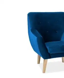 NORDIK čalúnené kreslo, Bluvel 86/buk