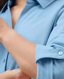 Džersejová piqué blúzka, tmavomodrá
