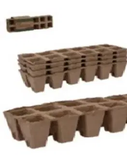 Kinekus Kvetináč rašelinový SADBOVAČ na 12 rastlín sada 4ks 27,5x9x5 cm