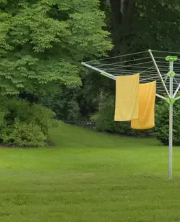 Záhradný sušiak na bielizeň strieborná / zelená Dekorhome