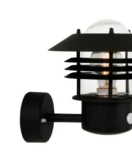 Nordlux -Vonkajšie nástenné svietidlo so senzorom VEJERS 1xE27/60W/230V IP54 čierne 25101003