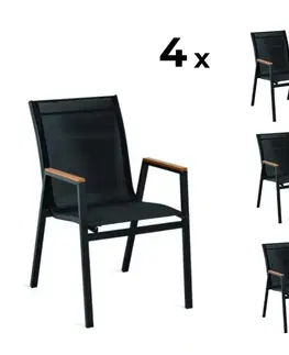 Elvisia Záhradné hliníkové stoličky ISLA | 4 kusy