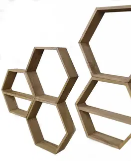 Nástenná polica Hex003