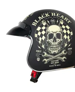 W-TEC Black Heart V541 Black Heart Skull, čierna lesk - S (55-56)