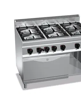 BERTO´S  6- P-sporák s P-rúrou BERTO´s rada 700, rúra 4 kW, GN 1/1