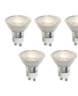 Sada 5 stmievateľných LED žiaroviek GU10 50 mm číra 4,9 W 500 lm 2700 K