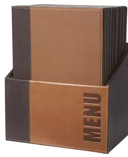 SECURIT Box s jedálnymi lístkami TRENDY, svetlo-hnedá (20 ks)