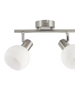 NOVO lampa sufitowa listwa satyna nikiel 2x40W E14 klosz biały
