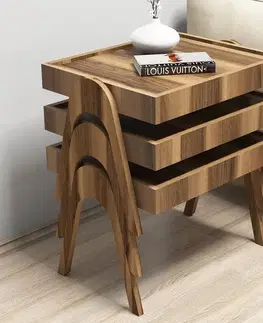 Sada odkladacích stolíkov (3 kusy) Roma - Walnut
