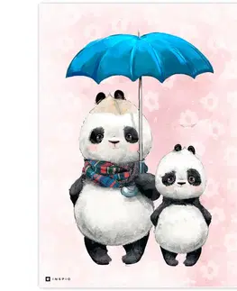 Obrázok Pandy s modrým dáždnikom do detskej izby