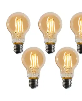 Sada 5 stmievateľných LED žiaroviek E27 A60 zlatá 4W 420 lm 2200K