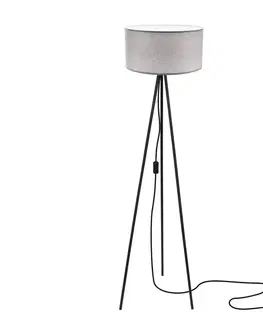 Stojaca lampa SHANTI čierna 1x40W E27 tienidlo sivá