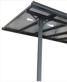 Pergola 618 x 305 cm (čierná+transparentní polykarbonát)