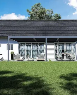 DEOKORK Záhradná hliníková pergola do steny 8x4 m (antracit)