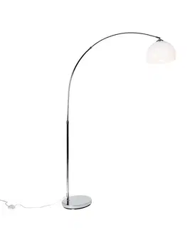 Inteligentná oblúková lampa chrómová s bielym tienidlom vrátane Wifi A60 - Arc Basic