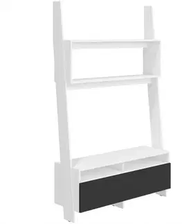 TV stolík Rack biely/čierny