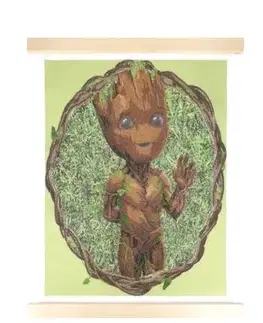 Obraz v lištách Groot Marvel (35x45 cm) vykladanie z diamantov