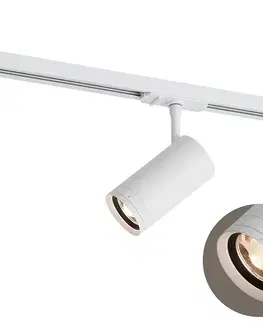 Moderný reflektor biely pre koľajnicový osvetľovací systém 1-fázový vrátane LED otočného a naklápacieho - Iconic Zoom