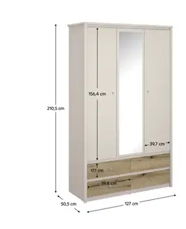 Šatníková skriňa KAROS 3D4S Tempo Kondela