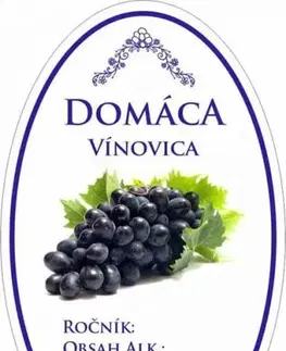 Kinekus Samolepka domáca VÍNOVICA ovál fialová, 16ks etikiet
