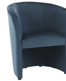 KONDELA Cuba konferenčné kreslo modrá látka