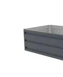 Vyvýšený záhon pozinkovaný plech sivá Rojaplast