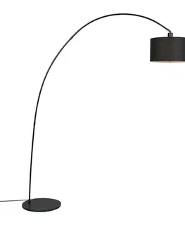 Moderná oblúková stojaca lampa čierna - Vinossa