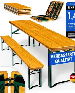 Záhradný pivný set 220 cm skladací