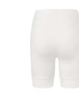 Cyklistické šortky s čipkovým lemom, biele