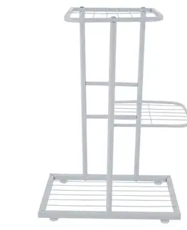 KONDELA Bamir Typ 5 kovový stojan na kvety biela