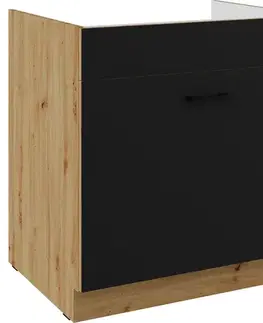 Kuchynská skrinka Modena čierna/dub artisan 80ZL 1S BB