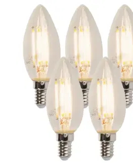 Sada 5 stmievateľných LED sviečkových žiaroviek E14 B35 5W 380lm 2700K