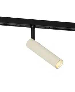Moderné bodové svetlo béžové s čiernou pre 1-fázový koľajnicový systém - Slimline Uzzy