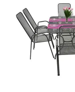DEOKORK Záhradná kovová zostava SANDRA 1+6 stôl 145x90 cm (CT309)