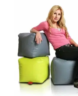 Sedací vak taburetka Cube S ekokoža TiaHome - sivá