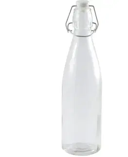 Kinekus Fľaša sklenená 500ml s patentným uzáverom, okrúhla