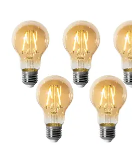 Sada 5 stmievateľných LED žiaroviek E27 A60 zlatá 3W 310 lm 2200K