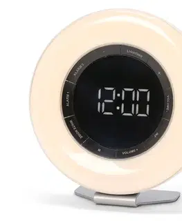 Budík využívajúci svetlo, s rádiom