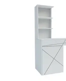 GEOM písací stôl, biely ľavý