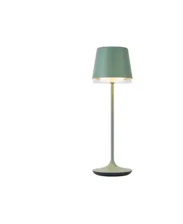 Stolná lampa zelená vrátane LED IP65 Nabíjateľná s nabíjacou stanicou - Bass
