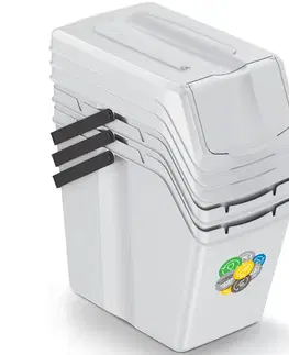 NABBI ISWB25S3 odpadkový kôš na triedený odpad (3 ks) 25 l popolavá