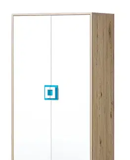 Šatníková skriňa NIKOL 01, dub svetlý